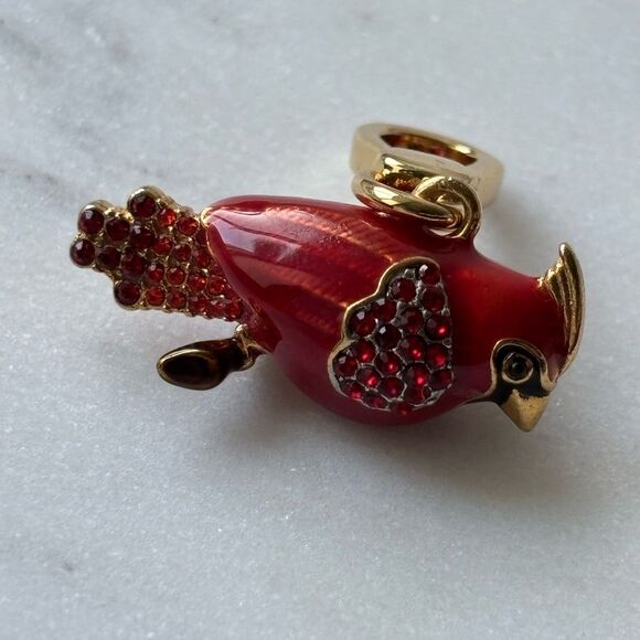 Juicy Couture Red and Gold Bird Brooch - Picture 6 of 9